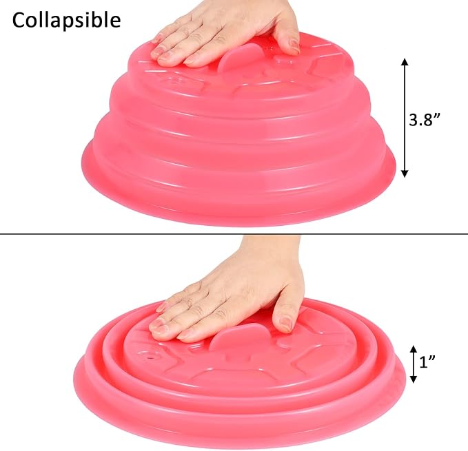 Collapsible Silicone Microwave Plate Cover for Food, Dishwasher Safe and BPA Free, Red, 11”