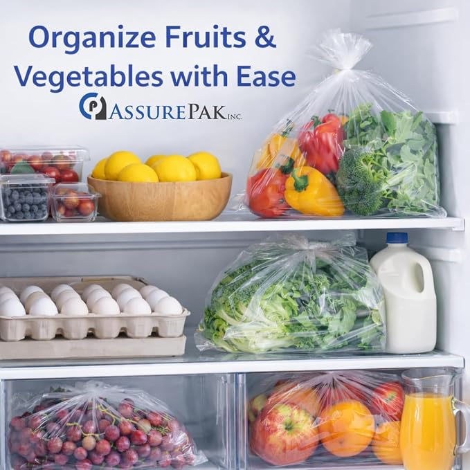 Retail Bags Direct Produce Bags, 18" x 24", 12 Micron, 1200 Count, 2 Rolls