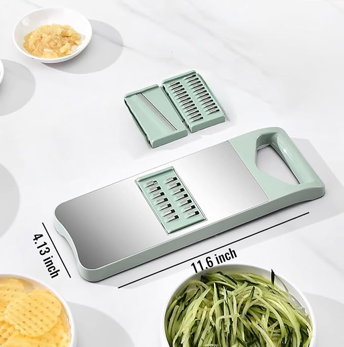 NACOLUS 3-Blade Mandoline Slicer, Stainless Steel Slicer Vegetable Cutter | stainless reinforced panels,sharp 420J2 blades,1 mm straight slicer,2/3mm carrot shredder,compact storage,easy cleanup