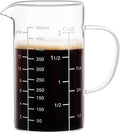 PARACITY 2 Cup Glass Measuring Cup, Liquid Measuring Cups with three Scale and V-Shaped Mouth, Glass Coffee Cups with Handle, Glass Beaker for Kitchen or Restaurant 500 ML | Coffee measuring cup and glass beaker with spout and handle; 3 scales availabl...