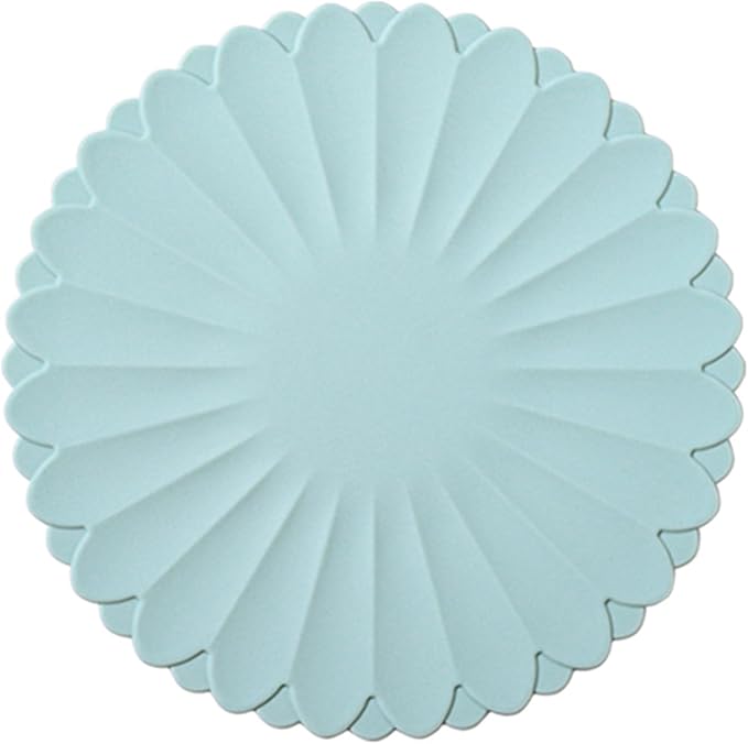 Heat-Resistant Silicone Trivet Mats, Non-Slip Hot Plate Holder for Kitchen Countertops & Dining Table, Reusable Pot Holder Pad with Secure Grip, Dishwasher Safe (Sea Sky Blue, Diameter: 18cm/7.09")