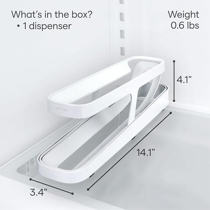 YouCopia RollDown™ Egg Dispenser, Space-Saving Rolling Eggs Dispenser and Organizer for Refrigerator Storage