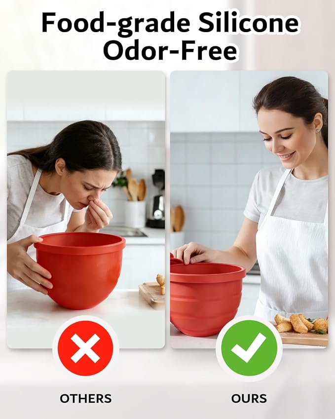 Foldable Silicone Bowl Insert for 5Qt KitchenAid Mixer - Collapsible, Non-Stick Liner Mats for Easy Storage, Baking & Mixing, Heat Resistant & Dishwasher Safe