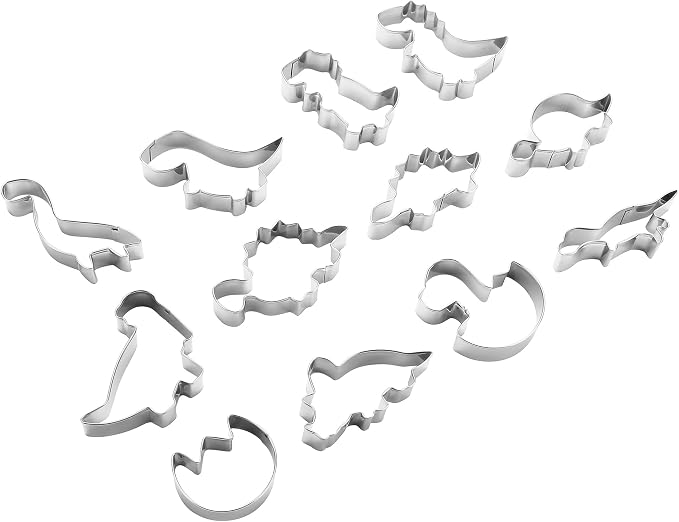 MrCookie Mini Sizes Dinosaur Cookie Cutters Set Stainless Steel.