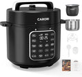 Carori Dual Pot Electric Pressure Cooker, 9-in-1 Multi-Cooker 6 Qt with 2 Inner Pots (Stainless Steel & Nonstick), 12 Programs, Slow Cook, Rice Cook, Steamer, Black