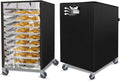 Bun Pan Sheet Rack Cover,Bread Speed Rack Cover with Zipper,Fit 20 Tier / 10 Tier Commercial Bakery Pizza Cooling Proofing with Clear Plastic Roll Top Door and Breathable Mesh Vent(10-Tier)