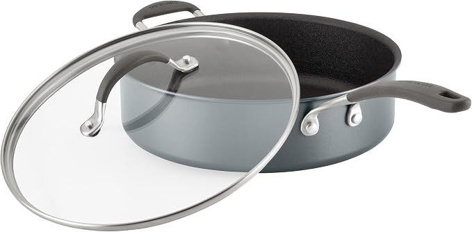 Circulon A1 Series with ScratchDefense Nonstick Induction Cookware, Large Saute Pan with Lid, Nonstick Pan, 5-Quart, Graphite