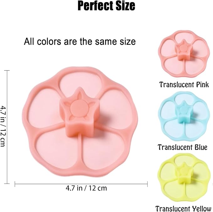 Extra-large Silicone Cup Lid (Set of 3), Multicolored Silicone Lids for Mugs, Cups, Flexible Mug Covers, Tea Pots, Hot Cup Lids for Coffee & Tea (Style G)