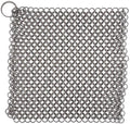 Chainmail Scrubber Cleaner 7.8" x 7.8" Premium 316L Stainless Steel Scrubber for Cast iron Pots,Pan, BBQ Grill, Wok and All Kitchenware Items - Stainless Steel
