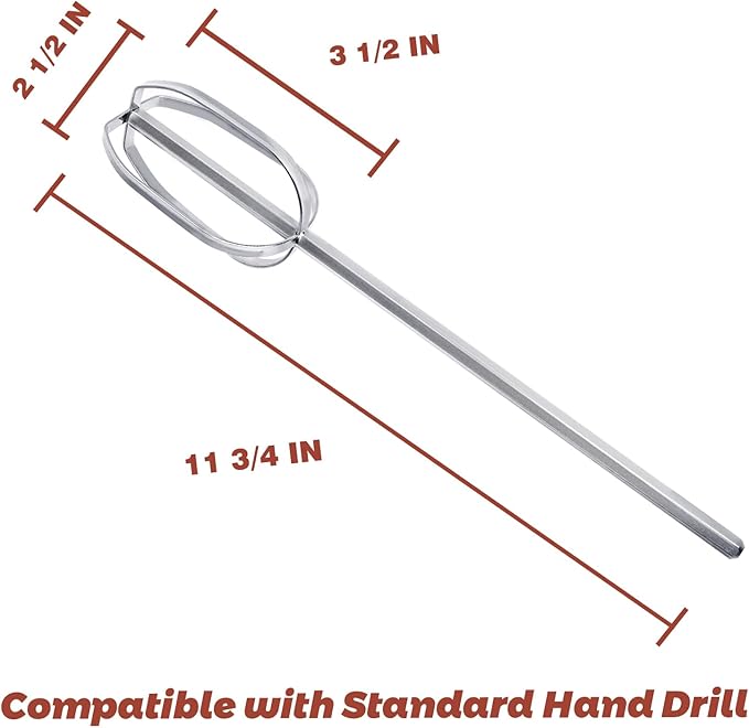 Hand Mixer Beaters used with Standard Hand Drill,Meat Chopper,Hamburger Chopper,Potato Masher,304 Stainless Steel Meat Whisk for Stirring Eggs,Chocolate,Butter,Patties and Cream