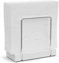 Wican Napkin Holder for Table, Bamboo Iron Standing Napkin Dispenser | Kitchen Dining Table Farmhouse Cocktail Picnic Rustic Wood Holders, Mail Bills, Suitable Dining Room Decors, Silvery & White