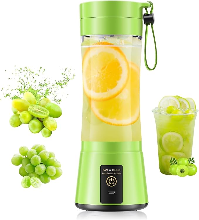 Small Portable Smoothie Blender - 12oz Personal Size Mini Blender | Portable Blender Juice Cup, Lightweight & Leak-Proof, Quick Blend, Easy Clean, Freshly Squeezed in Picnic/Sports/Office