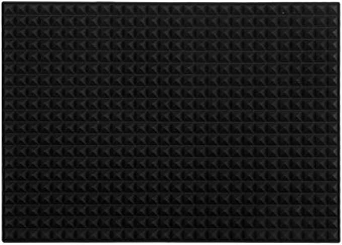 Colinda Silicone Dish and Cup Drying Mat - Extra Large Trivet for Hot Dishes, Large Size Hot Pots and Pads Coming Directly Out from the Stove or Oven,Drain Board,16" x 11.5",Black