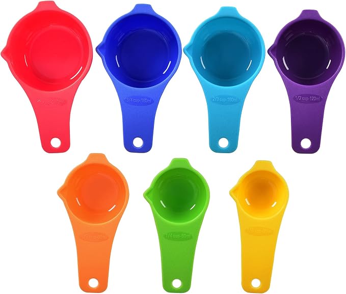 Measuring Cups and Spoons Set of 15,Assorted Colors