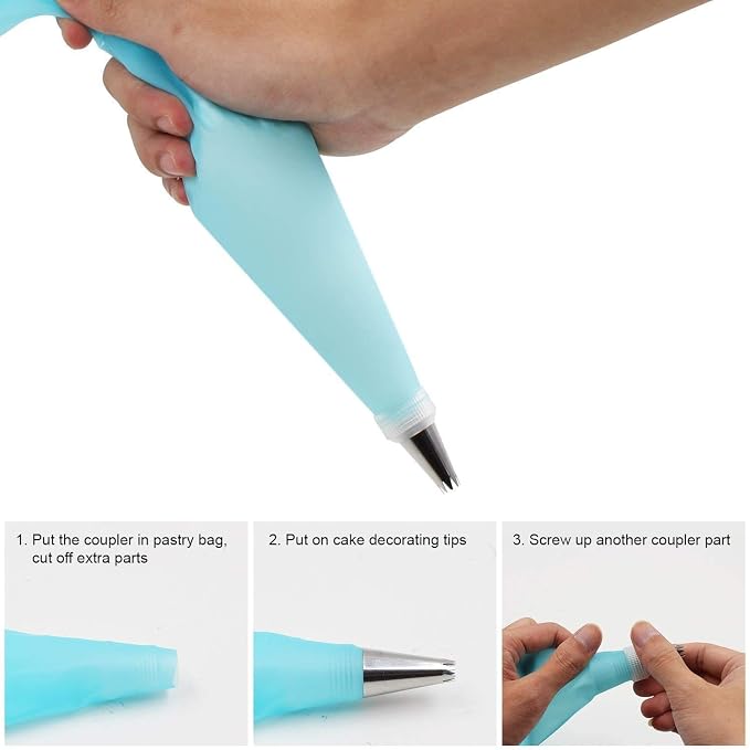 Cake Decorating Tips and Icing Piping Tips Coupler With 48pcs Piping Tips Instructions