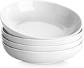MALACASA 10" Large Pasta Bowls Set of 4, 56 OZ Wide and Shallow Salad Bowls Soup Bowls, Porcelain White Serving Bowls, Kitchen Bowl Plates Pasta Plates, Microwave & Dishwasher Safe, Series REGULAR