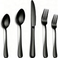 20 Pcs Black Silverware Set, Stainless Steel Flatware Set for 4 Food Grade Cutlery Utensil Set Include Knife Fork Spoon Mirror Polished Dishwasher Safe
