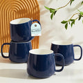Teocera 16oz Ceramic Coffee Mugs Set of 4 – Stackable Latte Cups, Microwave, Dishwasher & Oven Safe – Ideal for Coffee, Cappuccino, Hot Chocolate, Housewarming Gifts, Dark Blue