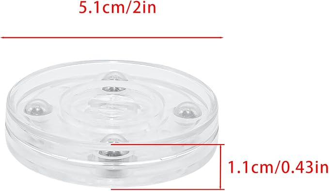 4Pcs Clear Acrylic Lazy Susan 2 Inch Turntable Organizer Bearings | Mini Lazy Susan, Small Lazy Susan Turntable, 360° Rotating Swivel Plate for Spice Rack, Cosmetic, Cake, Pantry, DIY Display