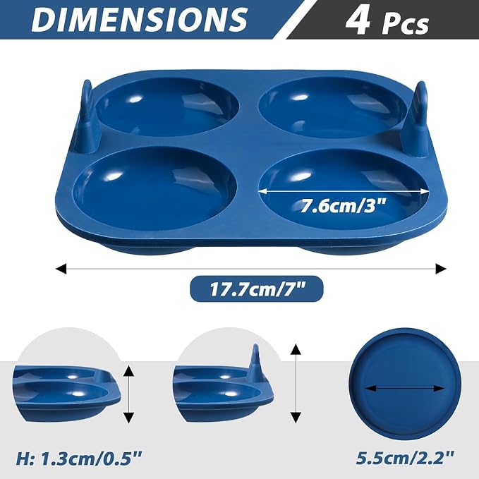 Webake Air Fryer Yorkshire Pudding Pan for Baking, Nonstick Silicone Yorkshire Pudding Tin with Handle, BPA Free Set of 4