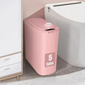 Cesun 5 Gallon Automatic Bathroom Trash Can with Lid, Pink, Touchless | Motion Sensor, Slim, Small Smart Garbage Bin, Plastic, Battery Operated, Manual Button, for Office/RV/Bedroom/Living Room