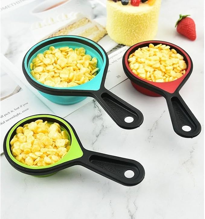 8 Piece Collapsible Silicone Measuring Cups and Spoons Set