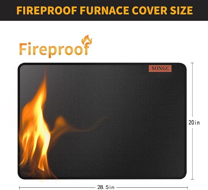 Stove Top Covers For Electric Stove Mat, Heat Resistant Mat for Glass Cooktop Double-Sided Fireproof Waterproof Oilproof 28.5 x 20 Inches Black