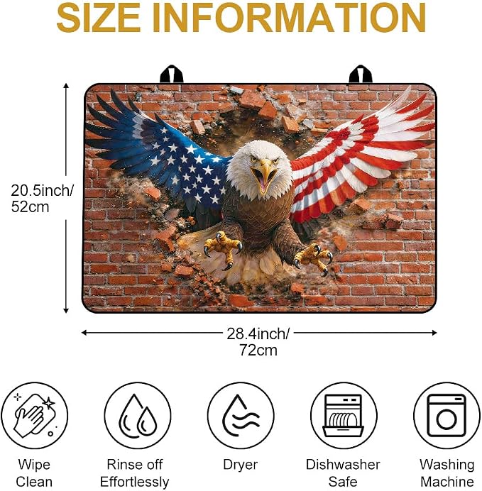 American Eagle Stove Top Cover 28.35x20.47 in Non Slip Mat | Heat Resistant Cooktop Protector Mat with Non-Slip Backing, Scratch Protection and Countertop Drying Mat.
