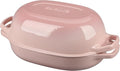EDGING CASTING Enameled Cast Iron Oval Dutch Oven Pot with Lid, Dutch Oven for Sourdough Bread Baking, Bread Oven, Bread Dutch Oven, Oval Bread Pan, 7qt, Pink
