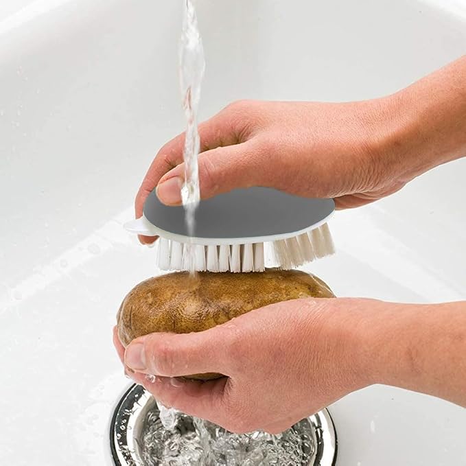 2pcs Vegetable Brush w/Dots Remover - Potato Scrubber Brush | Soft and Stiff Bristles,Fruit and Veggie Brushes for Cleaning Food, Corn Silk,for Carrots, Apples, & Mushrooms