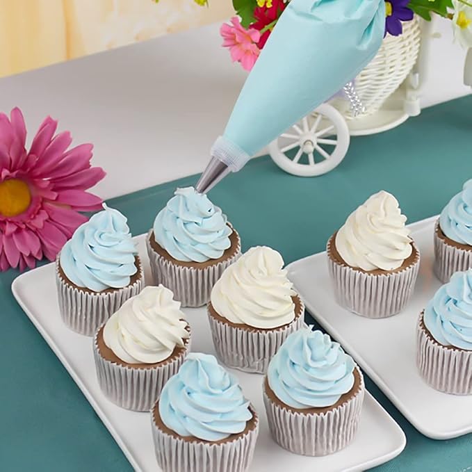 Piping Bags and Tips Set, 100Pcs 12 Inch Pastry Bags, Icing Bags Disposable | Cakes Decorating Kit Supplies with 1 Reusable Piping Bags 1 Couplers 12 Frosting Tips 2 Bag Ties 3 Cake Scraper