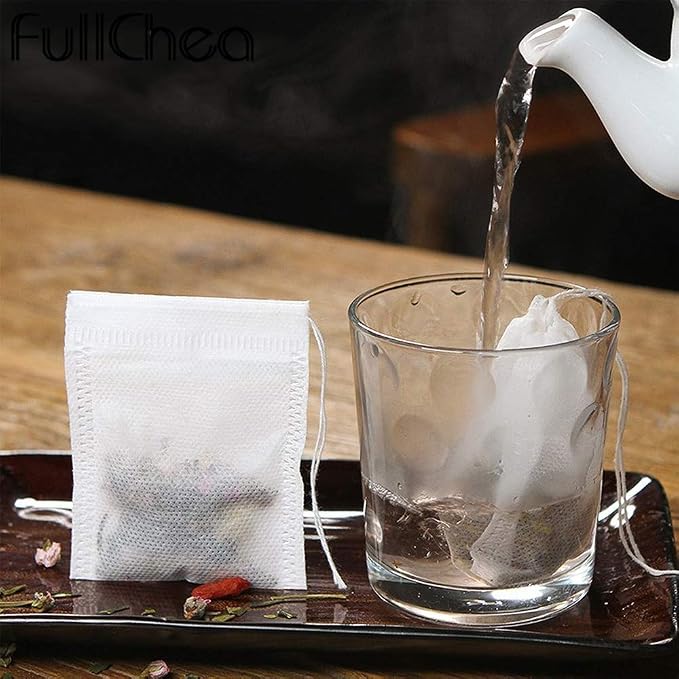 Tea Bags Disposable Tea Filter Bags Tea infusers Empty | Muslin Drawstring Seal Filter Drawstring Herb Loose Tea Bag 400 Pack (400, 2.76" x 1.97")