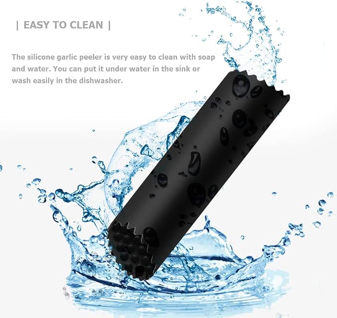 Garlic Peeler Silicone Garlic Skin Remover Roller Garlic Tube Rollers Skin Remover, Garlic Roller Peeling Tube Tool for Useful Kitchen Tools (Black)