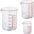Ackers Mini Glass Measuring Beaker Set, Borosilicate, 2oz 4oz 8oz Measuring Cups