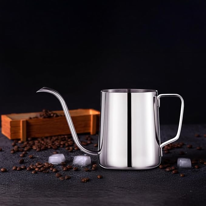 PARACITY Gooseneck Kettle, 12 oz Small Pour Over Kettle, Stainless Steel | Pour over coffee kettle with spout and handle works as a small kettle, small tea kettle or camping coffee pot for travel