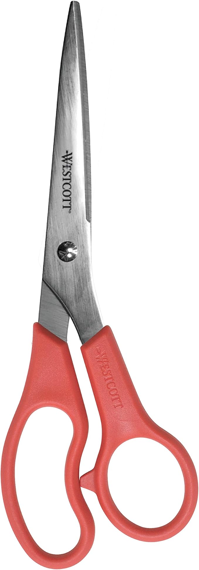 Westcott 8" All Purpose Value Stainless Steel Straight Scissors, Red