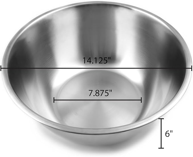 Fox Run Stainless Steel Mixing Bowl, Set of 3 Nesting Mixing Bowls | 4.25, 6.25 & 10.75 Quart Mixing Bowl Set | Double Wall Construction For Temperature Retention | Dishwasher Safe Mixing Bowls