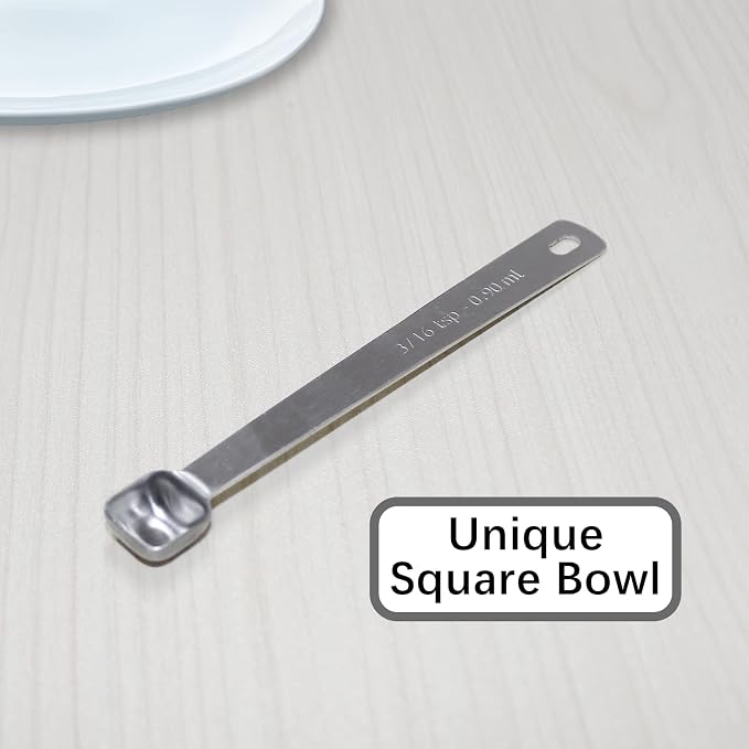 1PCS 3/16tsp(0.9ml) Tiny Measuring Spoon, Small Teaspoon for Tiny Amounts | High Precision, Food-Grade Stainless Steel, ‌Rust-Free, Dishwasher-Safe, Easy-Read Markings, Multi-Purpose, Sturdy & Durable