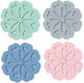 Set 4 Silicone Trivet Mat - Hot Pot Holder Hot Pads for Table & Countertop - Trivet for Hot Dishes - Non-Slip & Heat Resistant Modern Kitchen Hot Pads for Pots & Pans, Assort 4 Colors