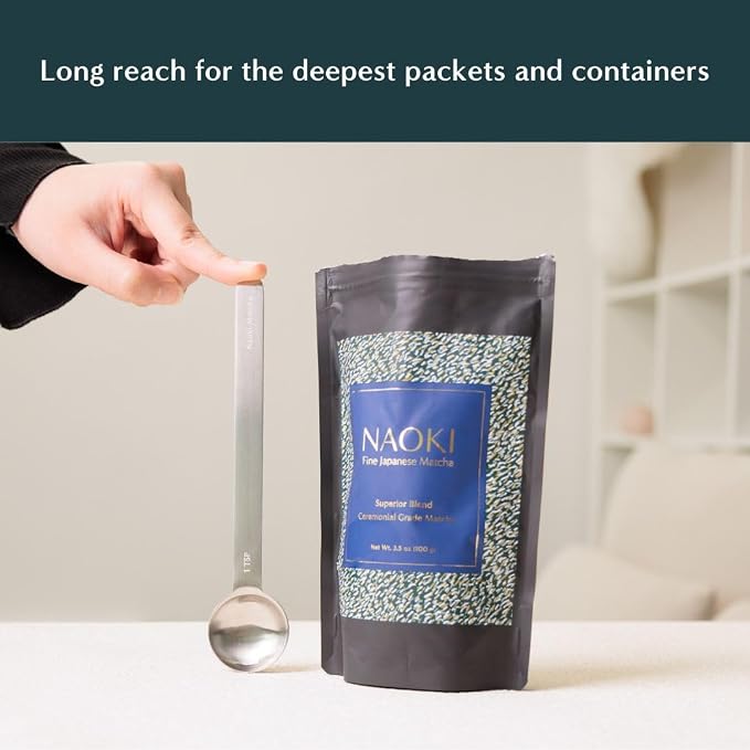 Naoki Matcha Stainless Steel Measuring Spoon/Scoop Set | 2g (1 teaspoon) and 6g (1 table spoon) Serving Of Matcha Powder