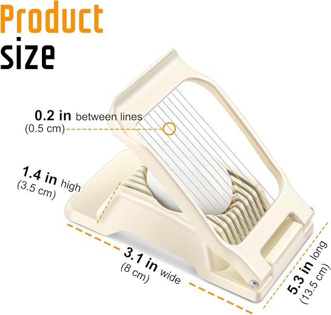 Multipurpose Heavy Duty Aluminium Egg Slicer, Stainless Steel Wire, White | Not Dishwasher Safe, Rust Resistant, Egg Cutter for Hard Boiled Eggs, Soft Food and Soft Fruit, Salads, Butter, Cheese, Spam