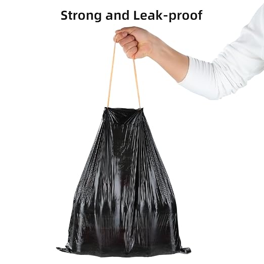 funest Trash Bags, 4 Gallon Small Drawstring Garbage Bags 75 Counts, Thick Plastic Wastebasket Liners for Bathroom Toilet Office Bedroom