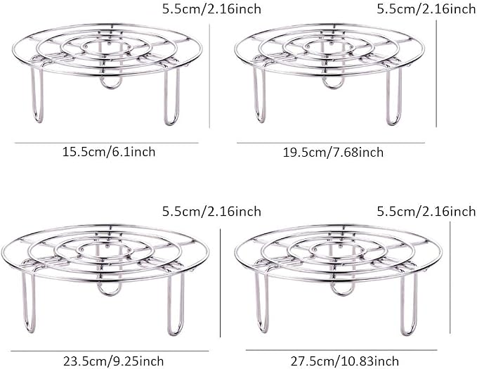Steam Rack, Heavy Duty Steaming Rack Stand, Stainless Steel Round Steamer Cooling Rack Trivet, Pot Steamer Insert Food Stand, Steaming Cookware Accessories(Size:15.5cm/6.1in)