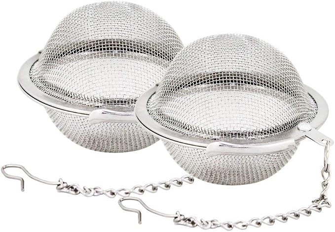 Fu Store 2pcs Stainless Steel Mesh Tea Ball 2.1 Inch Tea Strainers | Teas Infuser Strainer Filters for Teas