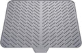 Silicone Dish Drying Mat for Kitchen Counter, Gray-1pcs, 23" x 17" | Heat Resistant & Non-Slip Dish Drain Pad with Built-In Drain, Dishwasher Safe, Quick-Dry, Hangable & Roll-Up for Storage