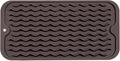 MicoYang Silicone Dish Drying Mat for Multiple Usage,Easy clean,Eco-friendly,Heat-resistant Silicone Mat for Kitchen Counter or Sink,Refrigerator or Drawer Liner Coffee S 12 inches x 6 inches