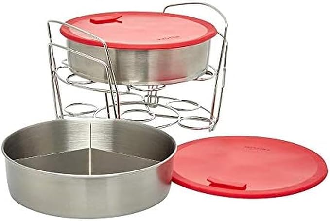 Instant Pot Official 8-Piece Cook/Bake Set, Versatile and Durable, Compatible with 6-Quart and 8-Quart Cookers, Red, Excellent for Cooking, Baking, Storing, and Reheating, BPA-Free and Heat Resistant | Stainless Steel & Silicone, Compatible with 6 Qt &...