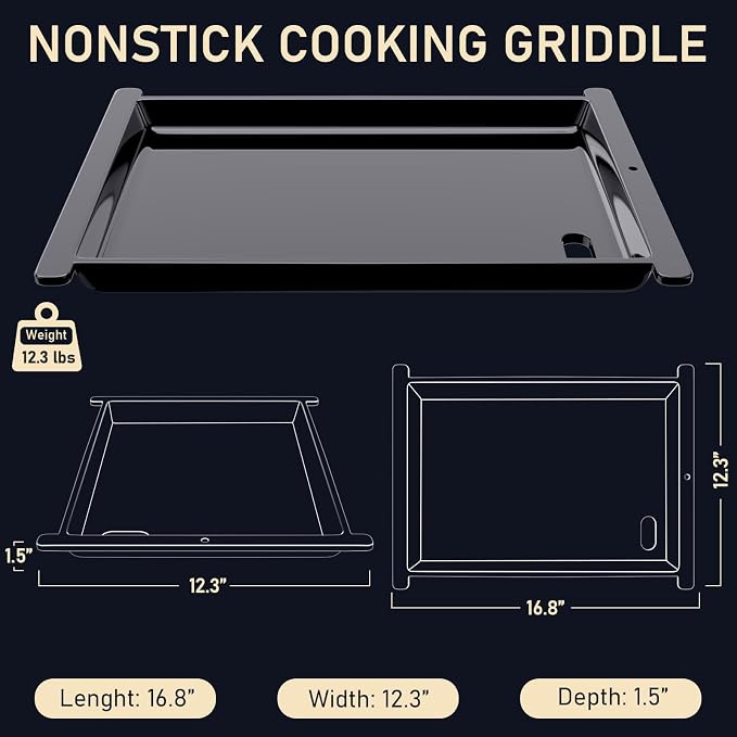 Utheer Half Griddle Plate for Ninja FlexFlame PG300, Ceramic Nonstick | Nonstick ceramic surface supports easy cleanup, ideal for BBQ, breakfast and outdoor flat top cooking