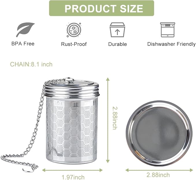 Tea Infuser Tea Strainer for Loose Tea, Stainless Steel Tea Ball | Spice Infuser 11cm/4.3 inch