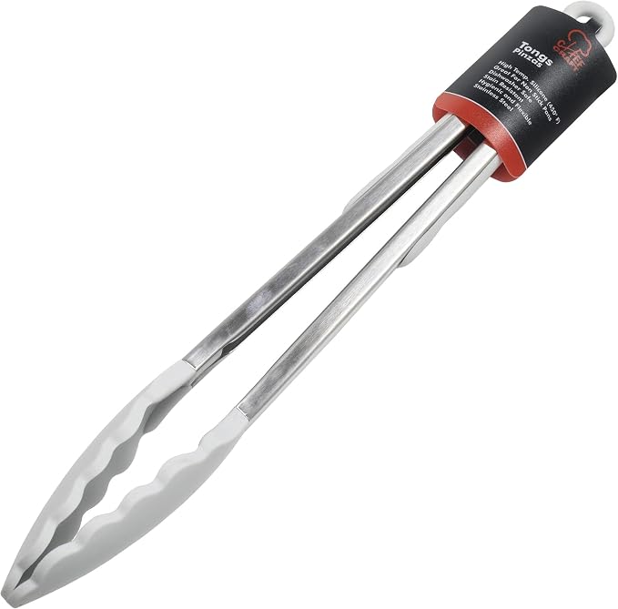Chef Craft Premium Silicone Cooking Tongs, 12 inch, Gray